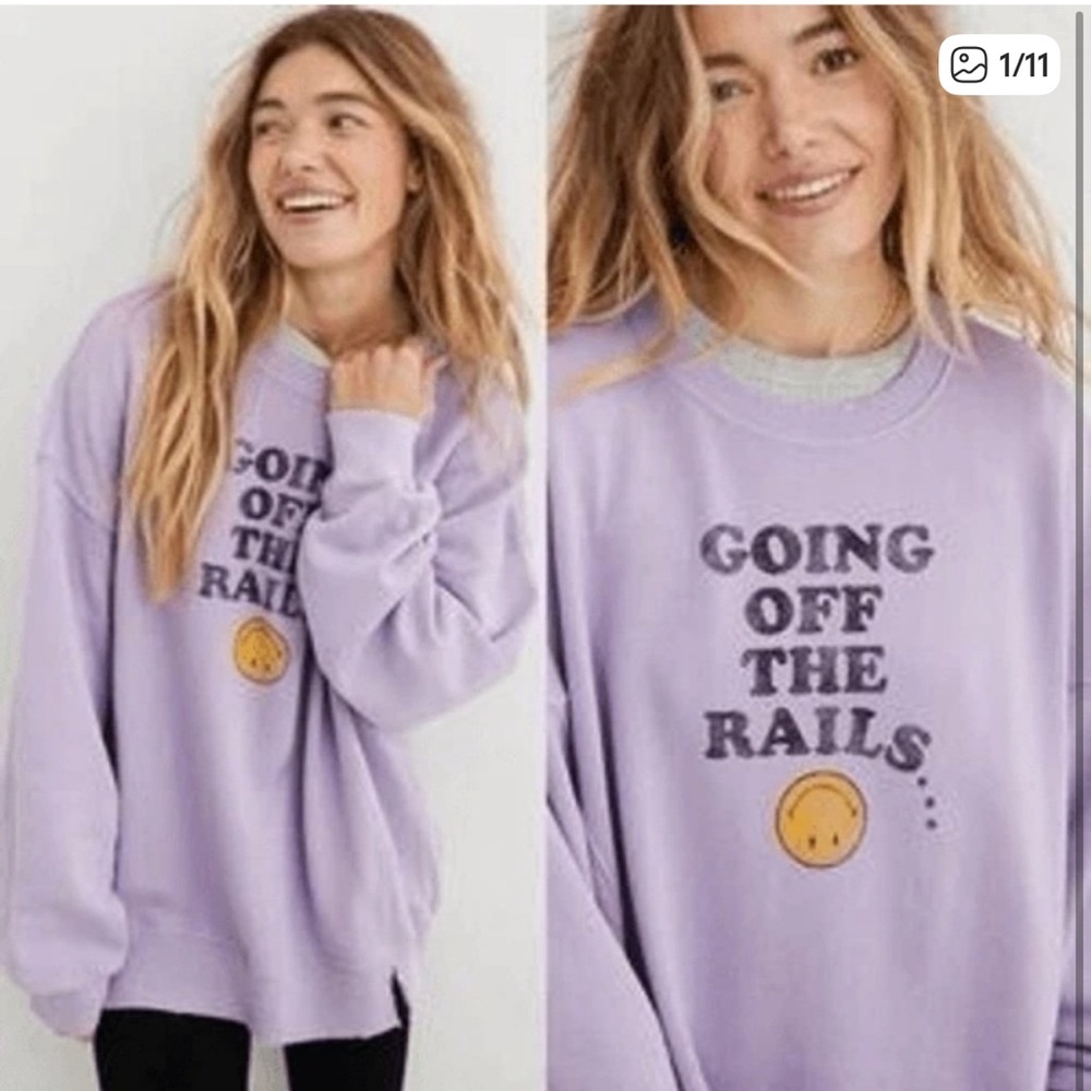 aerie lavender crewneck sweatshirt